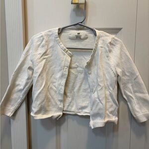 H&M cream Girls Cropped Knit Cardigan